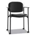 thumbnail image 6 of HON Scatter Stacking Guest Chair with Fixed Arms, SofThread Leather, in Black, 6 of 6