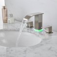 thumbnail image 6 of Bathroom faucets 3 Hole Brushed Nickel Vanity Faucet with led Waterfall Bathroom Faucet 3 Hole Sink Faucet Bathroom 8 inch Widespread Modern Parts Touch on 2 Handle, 6 of 12