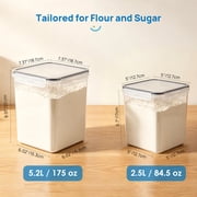 Sindcom Airtight Storage Canisters, 4 Pcs Large Food Storage Container for Flour, Sugar, Baking Supplies, Rice with Lids