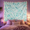 thumbnail image 2 of Teal Leopard Rings Across an Off-White Background, Dreamy Watercolor for Animal Print Fans, Wildlife Wall Art, Housewarming Gift, Tapestry Wall Hanging for Bedroom and Studio, 2 of 7