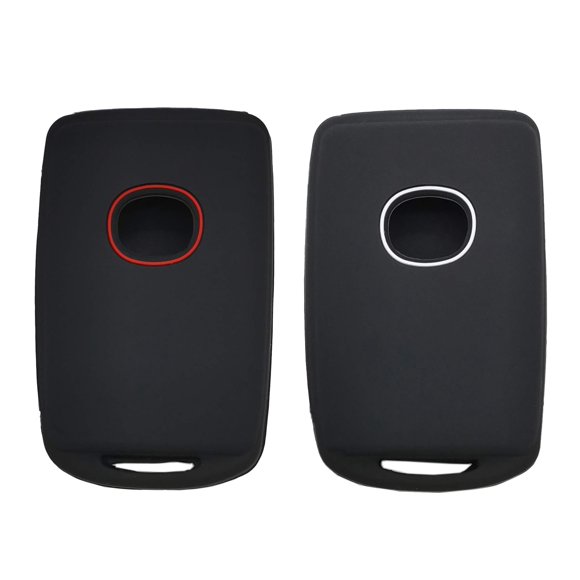 2Pcs Smart Key Fob Cover Protector Fit for 2021 2020 2019 Mazda 3 CX-30 CX-5 CX-9 Mazda 6 WAZSKE11D01 Keyless Entry Remote Fob Skin Jacket Bag Holder (1 Black with Red + 1 Black with White)