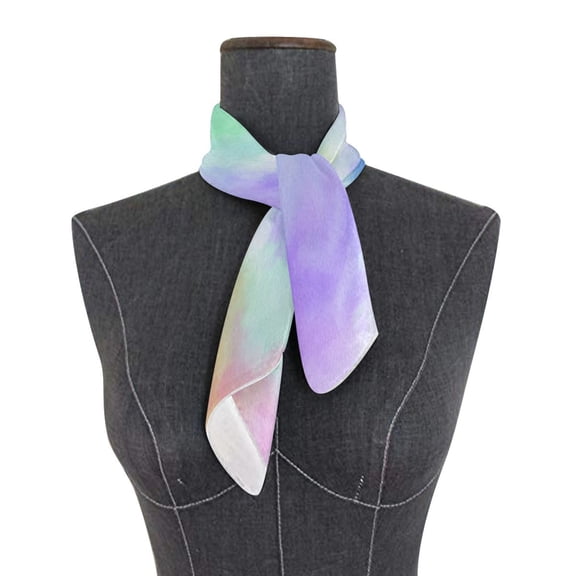 Square Scarf 24x24 Inch Candy Watercolor Clouds Silky Satin Sun Protection Neck Scarf for Women Multi-Purpose Head Wrap Bandana for Hair Bag Decoration