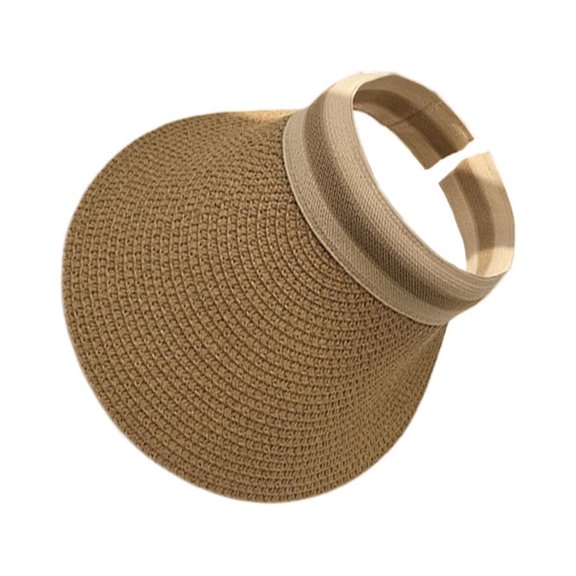Supvox Seaside Hawaii Summer Beach Hat for Women in Light Brown Adjustable 1Set