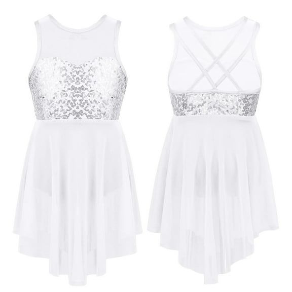 Shiny Sequins Sleeveless Mesh Tulle Lyrical Dance