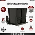 thumbnail image 3 of Rev-A-Shelf Dual 35 Qt Pullout Trash Can, 18" Base Cabinet, Soft-Close 53WC-1835SCDM-218, 3 of 10