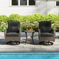 thumbnail image 1 of Costway 3 PCS Patio Swivel Rocker Set Gliding Bistro Furniture Set with Tempered Glass Table Black, 1 of 10