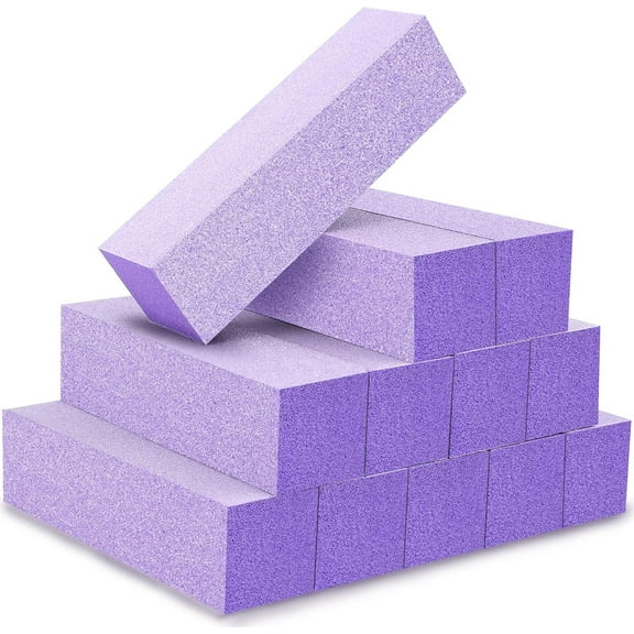 Nail Buffer Blocks, Professional 4 Way Buffing Block Files 100/180 Medium Grit for Natural and Acrylic Nails, 12 PCS