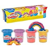 Play-Doh Pack of 4 Shimmer Shine Clay - 4 Shimmering Colours, 85g Each, Toddler & Kid