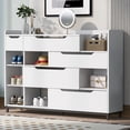 thumbnail image 3 of Churanty Shoe Storage Cabinet for Entryway with Drawers and Shelves, Modern Shoe Organizer Cabinet, Free Standing Shoe Rack for Hallway Living Room, White, 3 of 15