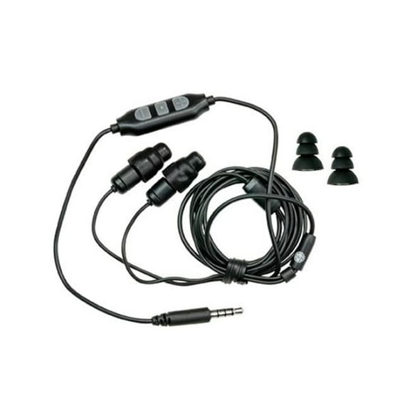 Listen Technologies LT-LA-456 Headset 6 Protective Ear Buds with Mic, Black