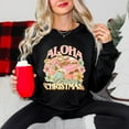 thumbnail image 4 of Aloha Christmas Surfing Santa - Women's Graphic Sweatshirt, 4 of 11