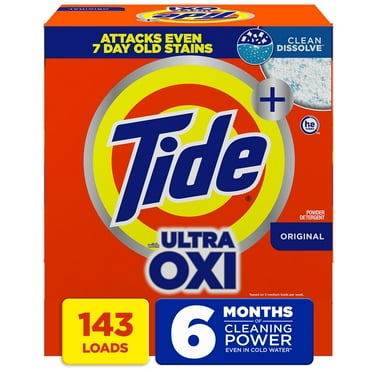 Tide + Ultra Oxi Powder Laundry Detergent, Original, 143 loads, 225 oz.