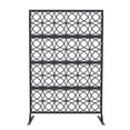 thumbnail image 1 of GloryStar Rustproof Freestanding Metal Privacy Screen Fence, Weather-Resistant Decorative Leaves Panel, Simple Installation for Use on Patio, Deck, Balcony, Garden or Inside the Home, 1 of 7