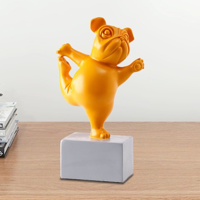 Encantadora Estatua De Perro De Yoga Artesanía De Bulldog Francés, Estatuilla Abstracta De Estilo Simple Moderno, Artesanías De Adorno Bonitas