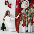 thumbnail image 5 of Shower Curtain 72"W x 84"L Winter Christmas Snowman Gifts Snowflakes Red Fabric Shower Curtains Set with Hooks Water Repellent Bathroom Curtains Machine Washable Bathroom Accessories, 5 of 7