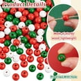 thumbnail image 3 of 600Pcs 3 Colors Christmas Wooden Beads 10mm Red Green and White Christmas Beads Farmhouse Craft Beads for Christmas Decoration DIY Wooden Beads Craft Decoration Holiday Decor, 3 of 6