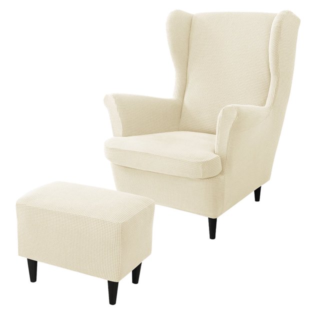 CHOK 2024 Wing Chair Slipcover Chair Covers For Wingback Chairs Stretch Sofa Cover Furniture Protector Couch Soft With Elastic Bottom-Pink-Chair Cover