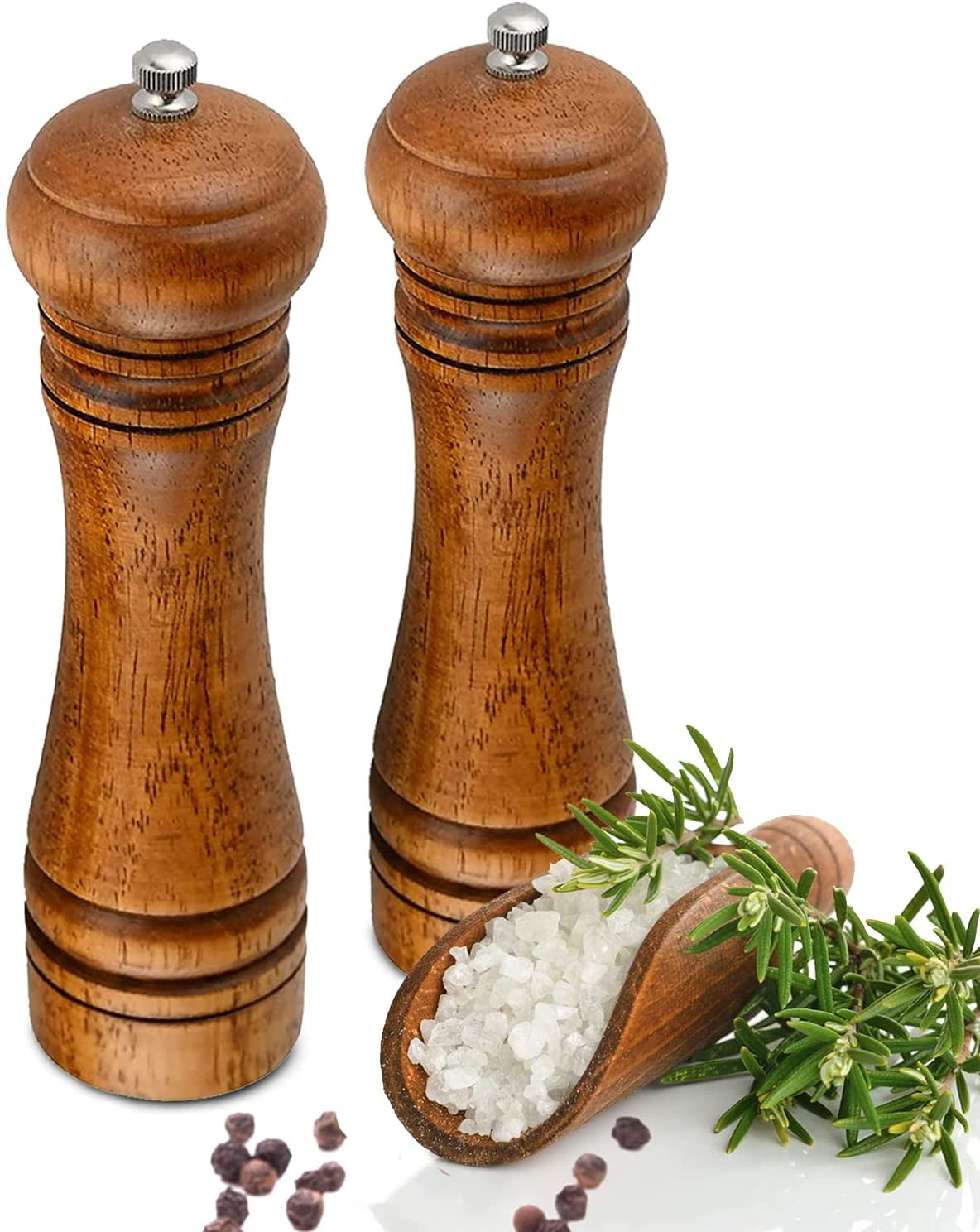 Premium Acrylic Wood Salt and Pepper Mill Set, Pepper Grinders Pack of –  kaukko