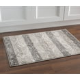 thumbnail image 2 of Linon Evolution Damask Stripes Power Loomed Polyester 2'x3' Rug in Gray, 2 of 4