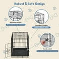 thumbnail image 4 of JOINSUN Dog Crate, 24 Inch Medium Folding Metal Wire Pet Single Door Dog Cage with Divider Panel and Plastic Leak-Proof Pan Tray, Outdoor, 4 of 5