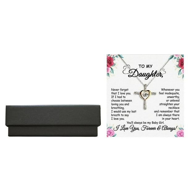 Regalo Para Mi Bebé Niña Hija Dancing Collar con Tarjeta de Mensaje Regalo Pascua Regalos para Niñas Collar Colgante Gargantilla Collar Tiny Regalos de Cumpleaños
