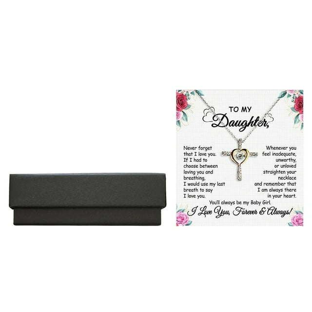 Regalo Para Mi Bebé Niña Hija Dancing Collar con Tarjeta de Mensaje Regalo Pascua Regalos para Niñas Collar Colgante Gargantilla Collar Tiny Regalos de Cumpleaños