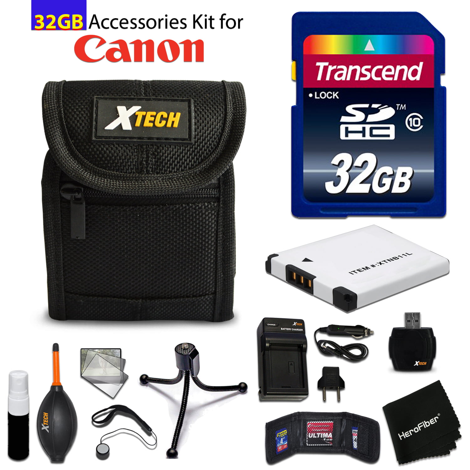 ELPH 180 IS 32GB Accessory Kit for Canon PowerShot ELPH 360 HS Kit AC/DC Charger ELPH 350 HS NB-11L Battery ELPH 170 ELPH 160 includes 32GB High-Speed Memory Card Elph 190 IS Fitted Case