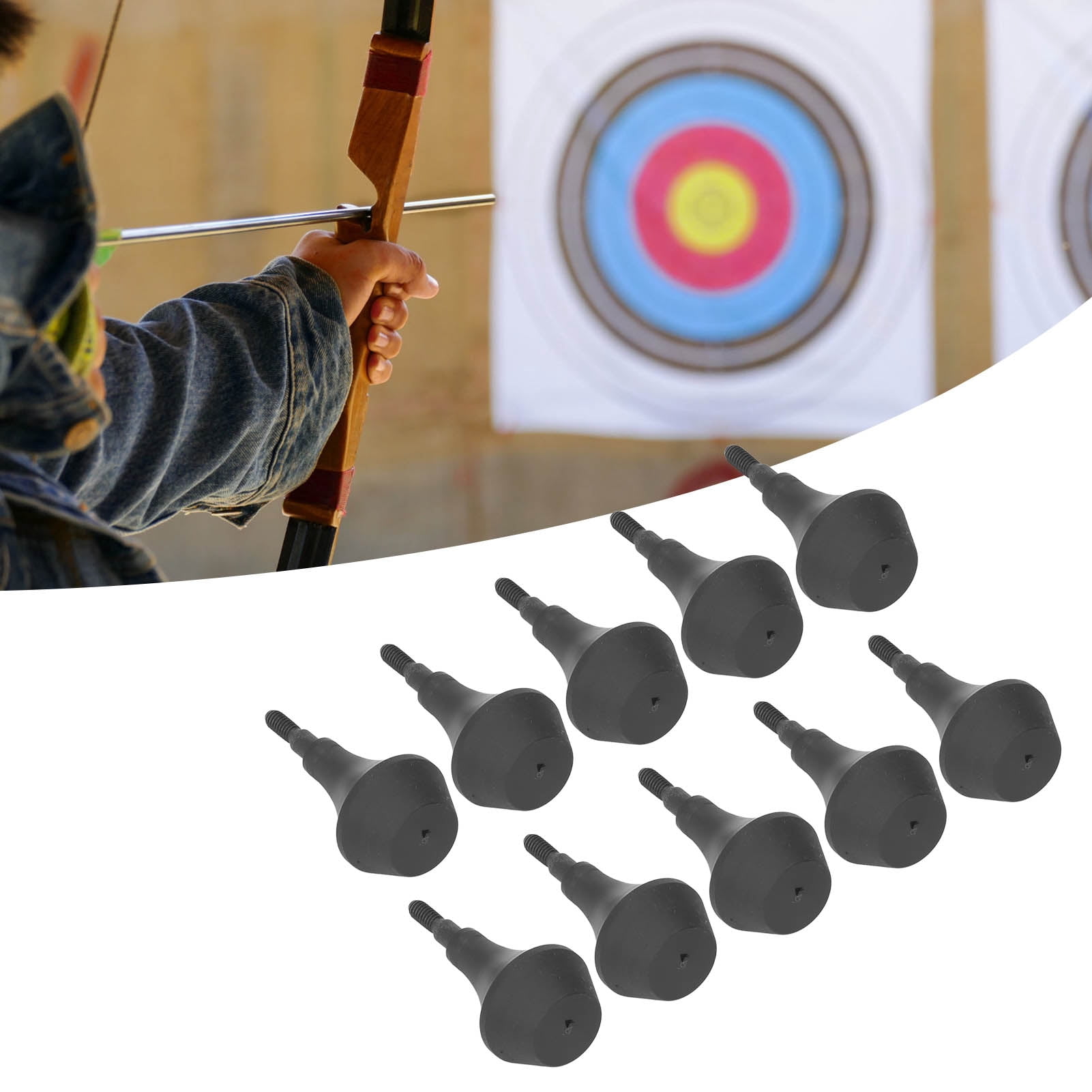 ZSHJGJR 10pcs Pointes De Flèche De Sécurité En Nylon - Idéal Pour Entraînement Tir à L'Arc Et Cibles