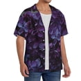 thumbnail image 2 of Goofa Lilac Printed Men's Casual Short-sleeved Shirt,Lightweight Breathable Button-down,Summer Casual men's top,Versatile Fashion shirt-XX-Large, 2 of 7