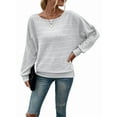 thumbnail image 2 of Women'S Soft Long Sleeve Blouses Crewneck Pullover Tops Casual Batwing Knitted Oversized Outfits 2025, 2 of 9