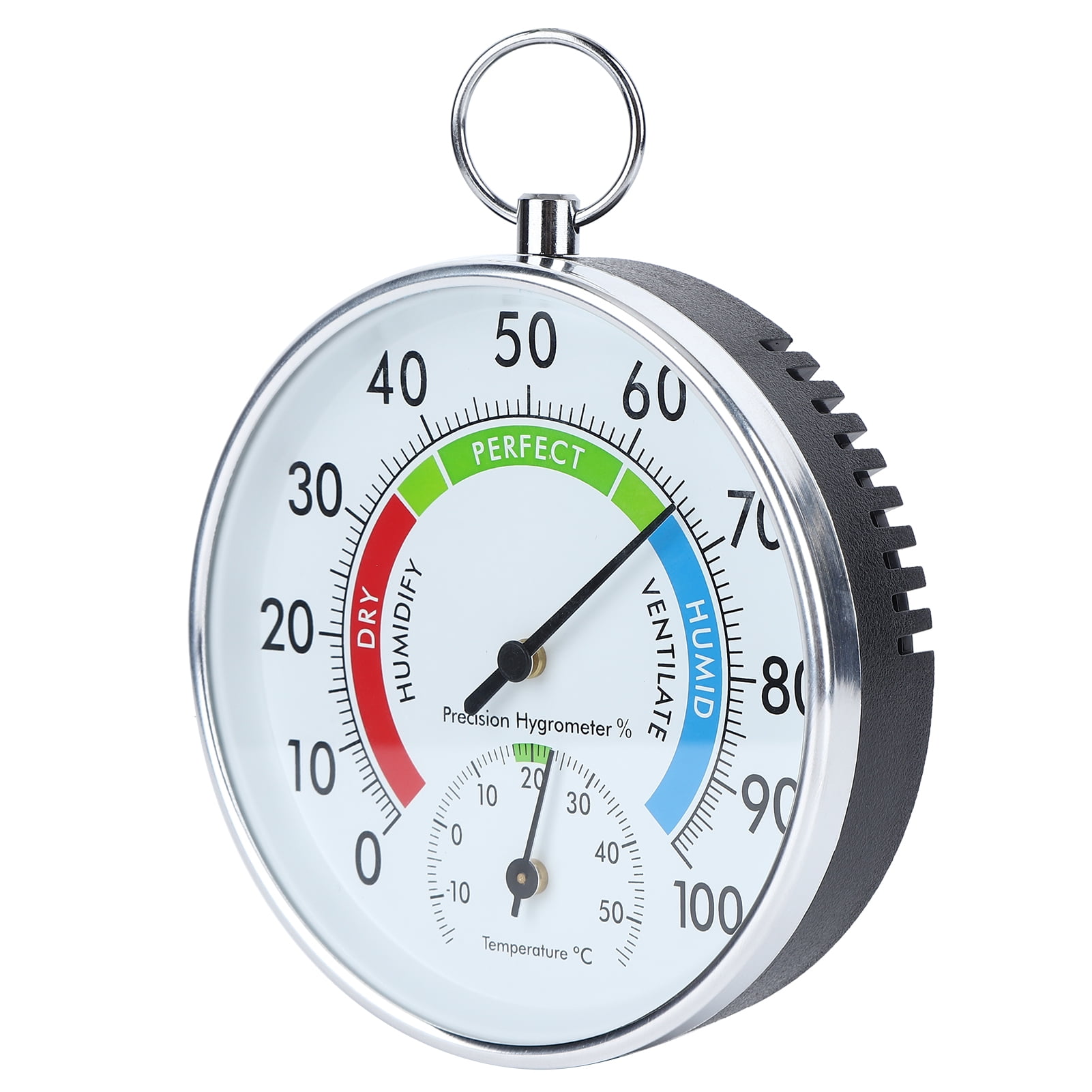 Wall Hygrometer Aluminum Alloy And Plastic Thermometer Hygrometer High Accuracy 
