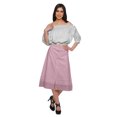 thumbnail image 2 of Moomaya Cotton Skirts For Women Knee Length Solid Skirt Summer Wear Clothing, 2 of 5