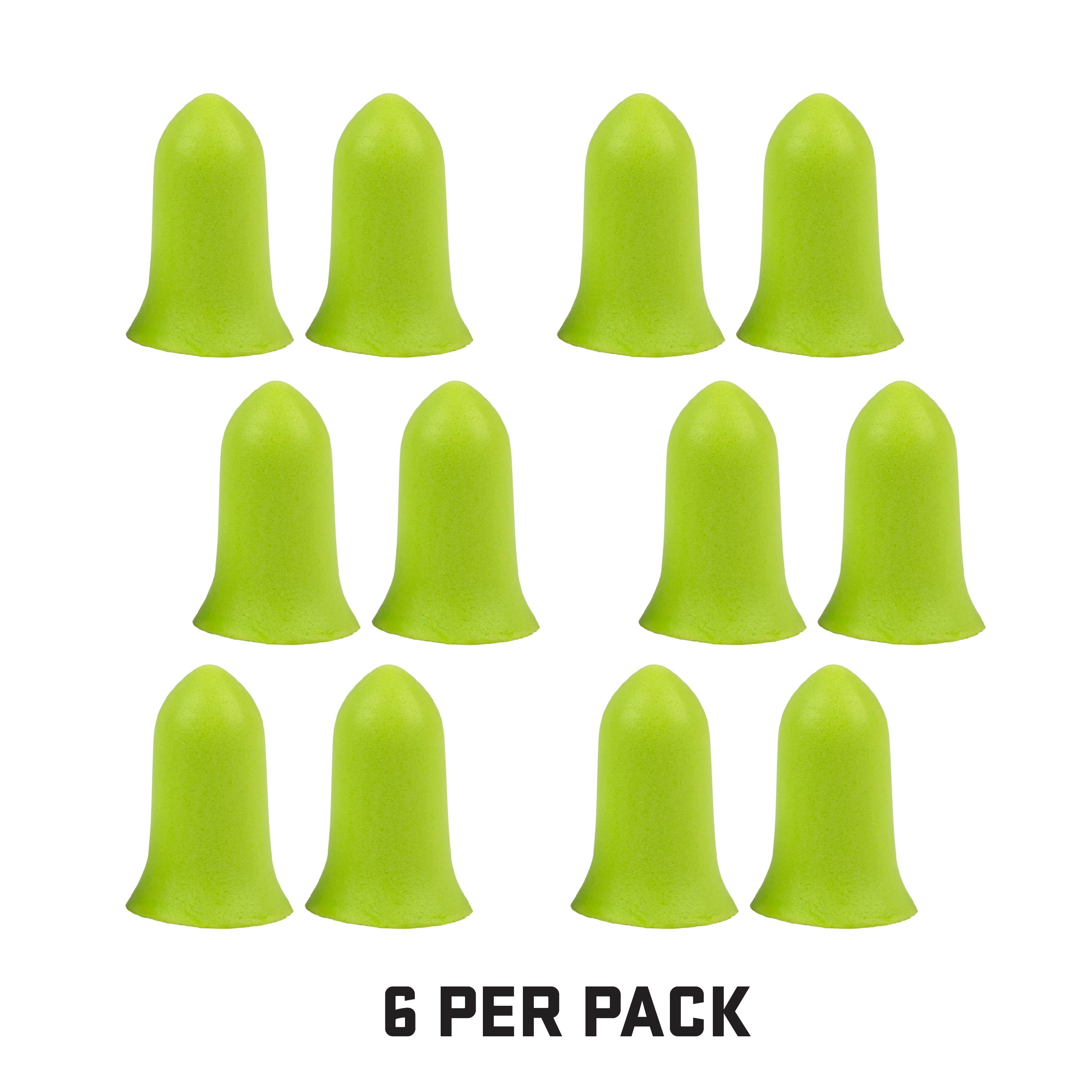 ULTRX™ Tapered Foam Ear Plugs, 6-Pairs, Lime
