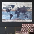 thumbnail image 3 of HFDF Canvas Wall Art Blue, Navy-Red World Atlas on Multicolor Wood Panel Architecture & Maps Country Digital Art Modern Art Farmhouse/Country Urban for Living Room, Bedroom, Office - 24x16inch Framed, 3 of 4