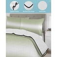 thumbnail image 4 of Quilts Twin-XL Size Bedding Set, Sage Green Ombre Lightweight Quilted Comforter, Aesthetic Art Farmhouse Gradient Green Soft Reversible Bedspread Coverlet with Pillow Covers for All Season, 68" x 98", 4 of 7