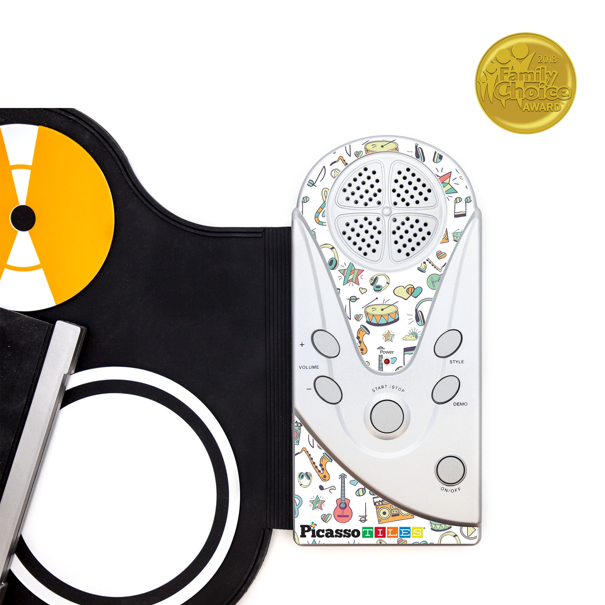 PicassoTiles Electronic Roll-up Drum Kit for Kids, Digital Music Toy with Built-In Speaker, Recording Feature, Educational STEM Music Playset