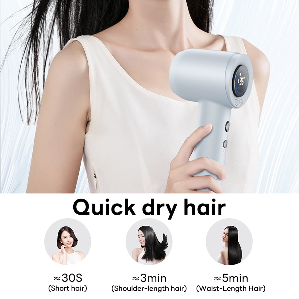 INSMART High Speed Hair Dryer, 110,000 RPM Brushless Motor High Speed Hair Dryer, 27 Dry Hair Modes and 13 Temperatures with LED Screen for Home and Travel
