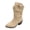 Khaki, variant on Pandaie Women’s Western Slouchy Boots Soft Suede Pull on Wide Mid Calf Boots Cowboy Cowgirl Low Heel Fall Winter Casual Dress Boots Size 6‑10.5