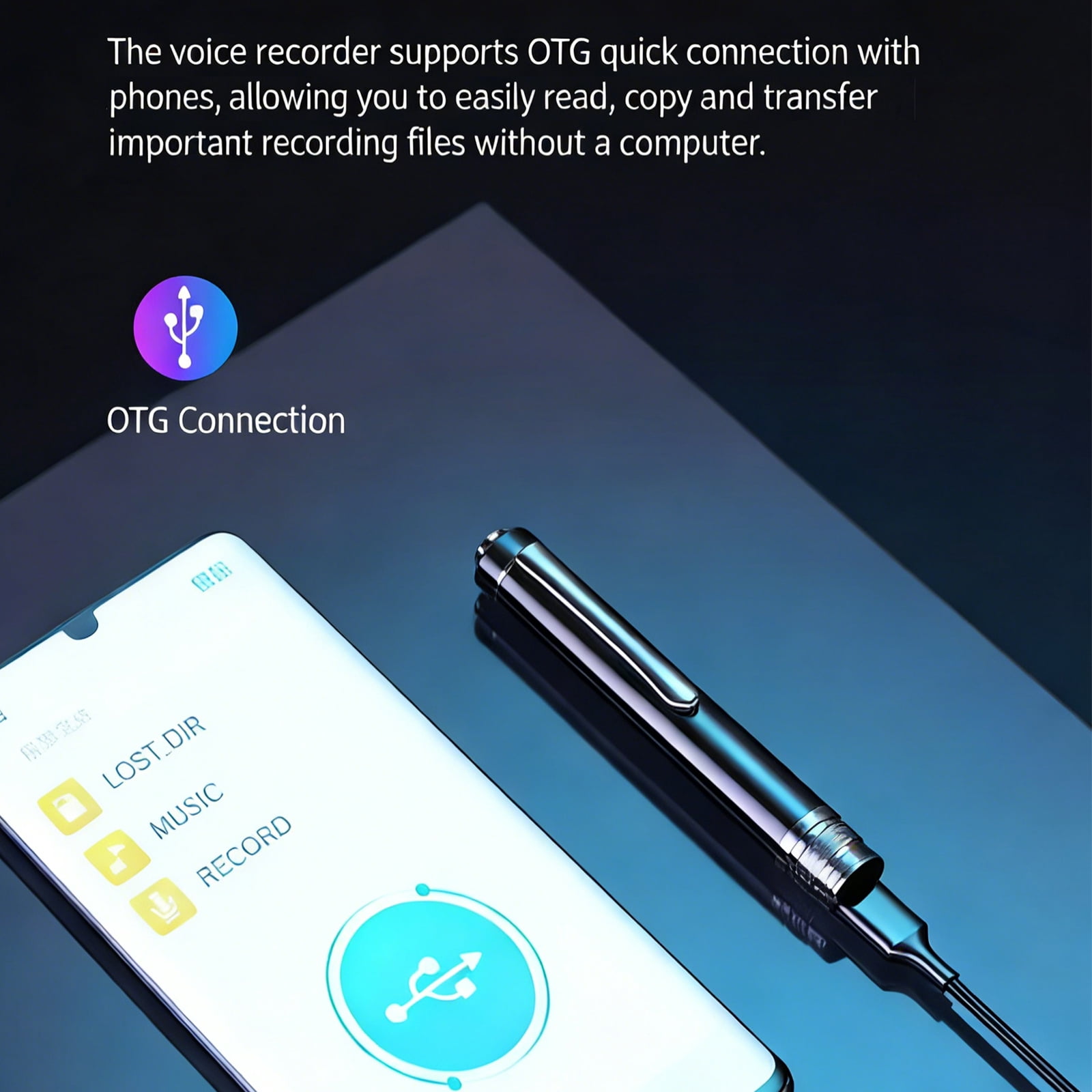 Advanced Digital Voice Recorder 32GB Internal Memory Auto Record Feature For Effortless Capturing