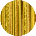 thumbnail image 1 of Ahgly Company Indoor Round Abstract Yellow Modern Area Rugs, 3' Round, 1 of 4