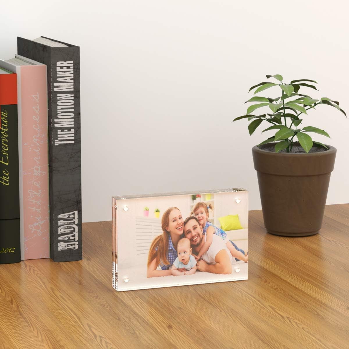NIUBEE 4x6 Picture Frame, Clear Acrylic Photo Frame,  Freestanding Double Sided, Acrylic Record Frame Gift for Desktop Display, 3pcs