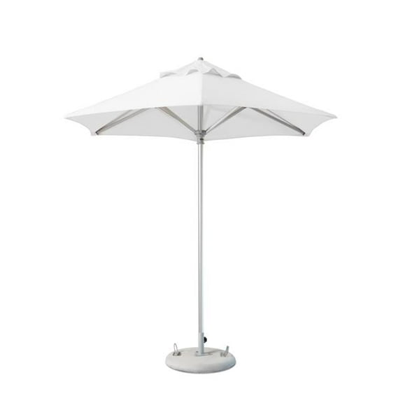 9 ft. White Polyester Round Market Patio Umbrella