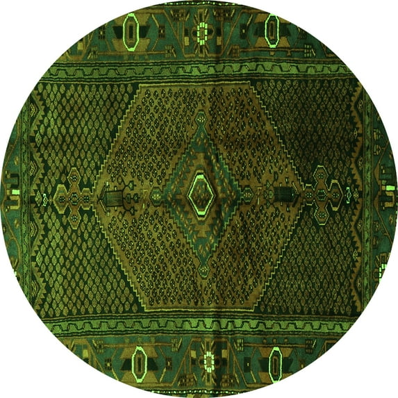 Ahgly Company Indoor Round Persian Green Traditional Area Rugs, 6' Round