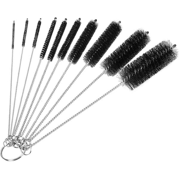 Bottle Brush, Straw Cleaner Brush, 2mm-24mm Diameter /8.2 Inches Length Nylon Tube Brush Set, Set of 10 Pcs