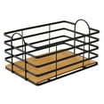 thumbnail image 2 of Better Homes & Gardens Matte Black Wire Storage Basket with Bamboo Bottom, 2 of 4