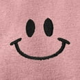 thumbnail image 2 of Dalix Smile Face Embroidered Fleece Zip Washed Hoodie Cold Fall Winter Women in Dusty Rose XS X-Small, 2 of 5
