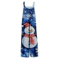 thumbnail image 5 of Women Christmas Outfit Stylish Women's Casual Christmas Print Jumpsuit Featuring Convenient Side Pockets For Everyday Comfort And Festive Seasonal Wear Blue 5XL, 5 of 5