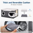 thumbnail image 4 of Cat Beds for Indoor Cats, Extra Wide Large Cat House for Pet Cat Cave with Scratch Pad and Fluffy Hanging Ball,Foldable Cat Cube Hideaway,Grey, 4 of 8