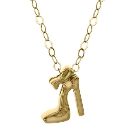 Just Gold Petite Expressions High Heel Pendant Necklace in 10kt Gold