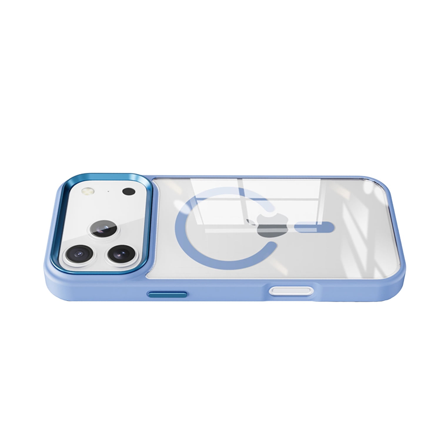 iPhone 17 Pro Max Metal Case with Wireless Charging Support - Blue
